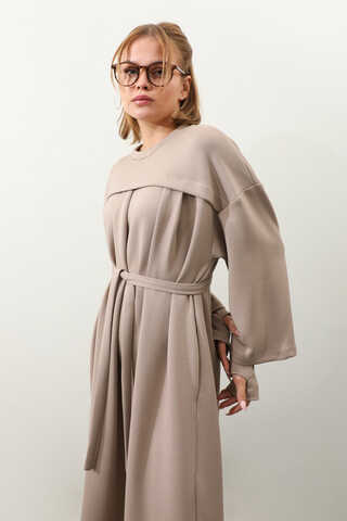 Eldiven Detay Elbise Vizon - 10