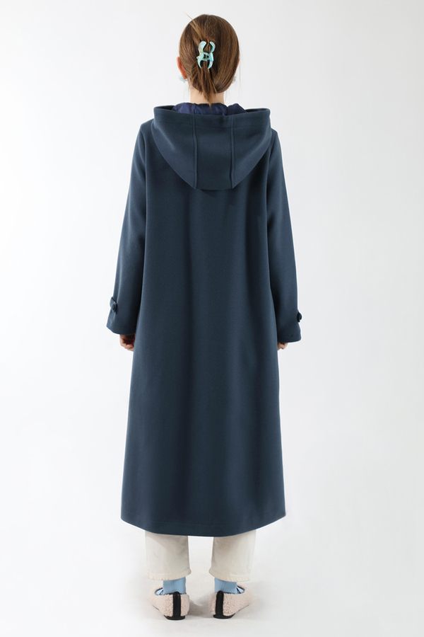 Eldivenli Kapüşonlu Kaban Lacivert - 6