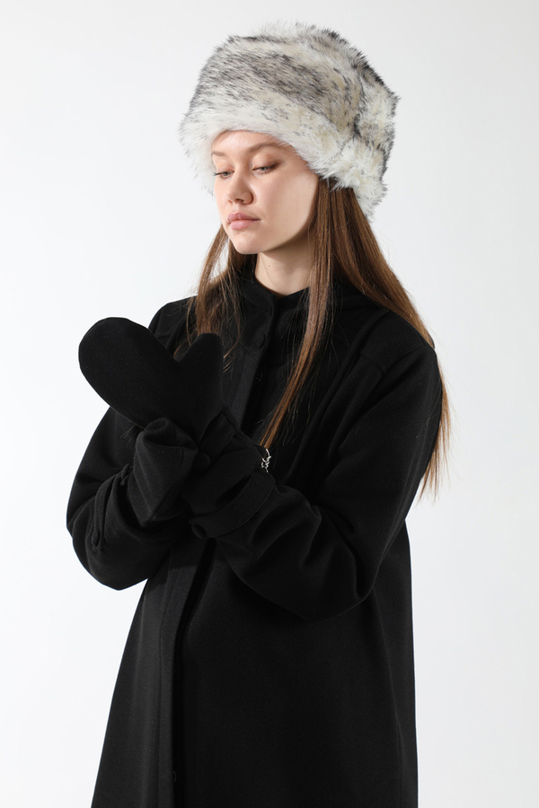 Eldivenli Kapüşonlu Kaban Siyah - 4