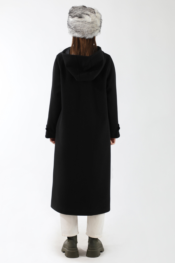 Eldivenli Kapüşonlu Kaban Siyah - 6