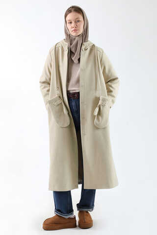 Eldivenli Kapüşonlu Kaban Taş - 1