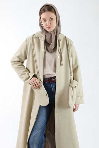 Eldivenli Kapüşonlu Kaban Taş - 2