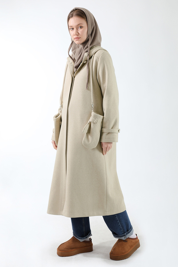 Eldivenli Kapüşonlu Kaban Taş - 3