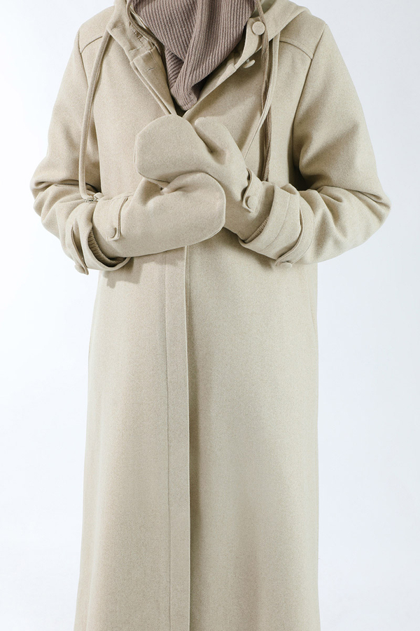 Eldivenli Kapüşonlu Kaban Taş - 4