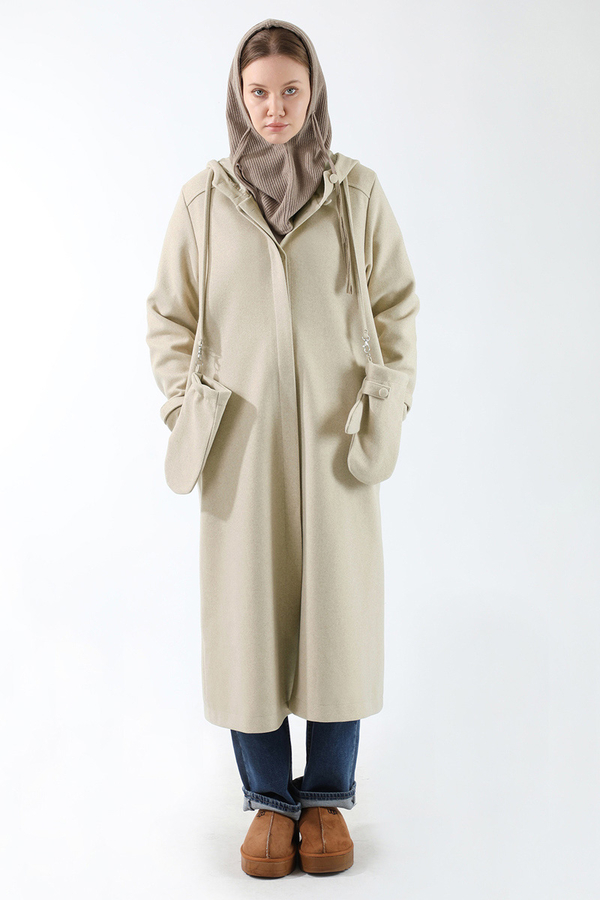 Eldivenli Kapüşonlu Kaban Taş - 5