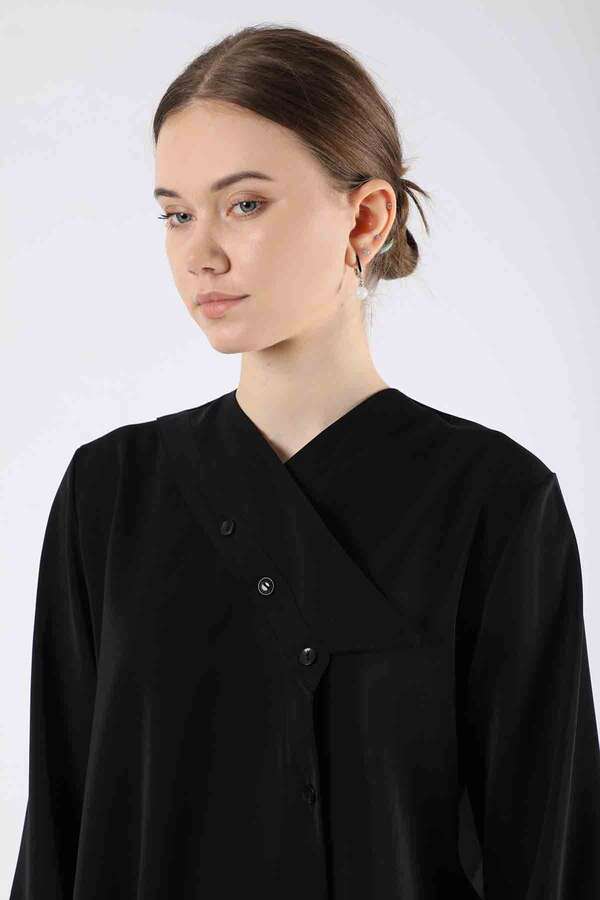 Embroidered Denim Shirt Black - 2