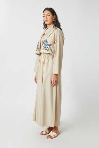 Embroidered Vest Skirt Set Stone - 7