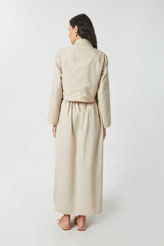 Embroidered Vest Skirt Set Stone - 11