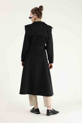 Epaulette Detailed Trench Coat Black - 5