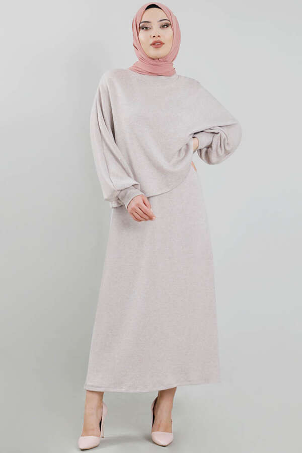 Etekli Yün  Triko Takım Çakıl - 1