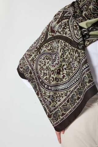 Etnik Desen Şal Acı Kahve - 3
