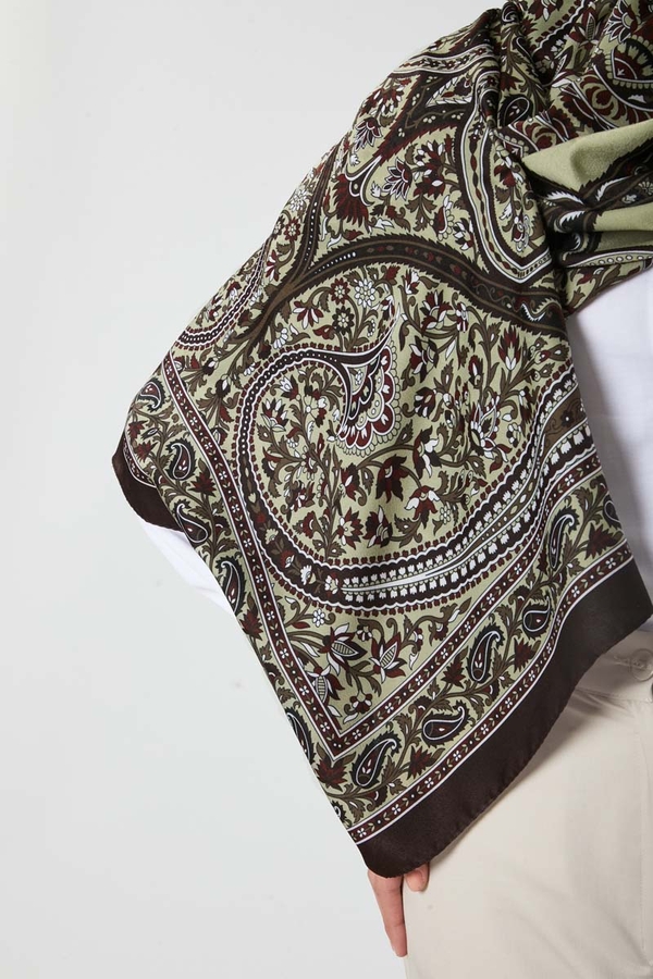 Etnik Desen Şal Acı Kahve - 3