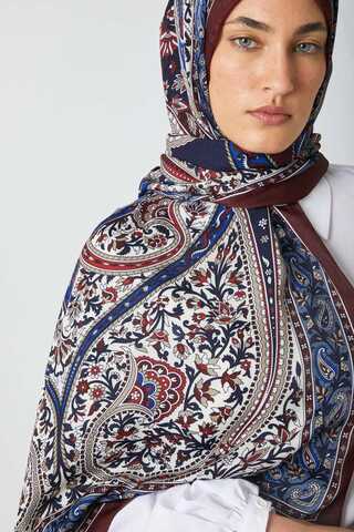 Etnik Desen Şal Bordo - 2
