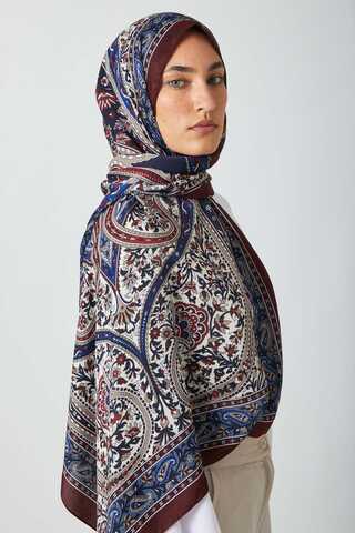 Etnik Desen Şal Bordo - 3