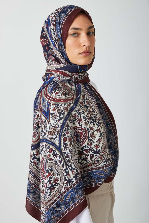 Etnik Desen Şal Bordo - 3