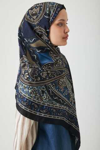 Etnik Desen Şal İndigo - 6