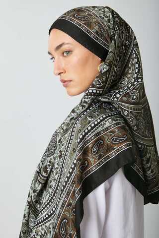 Etnik Desen Şal Siyah - 3
