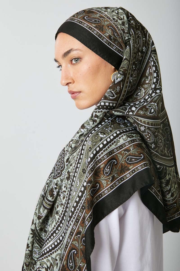 Etnik Desen Şal Siyah - 3