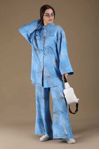 Exotic Patterned Suit Blue - 1