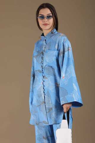 Exotic Patterned Suit Blue - 2