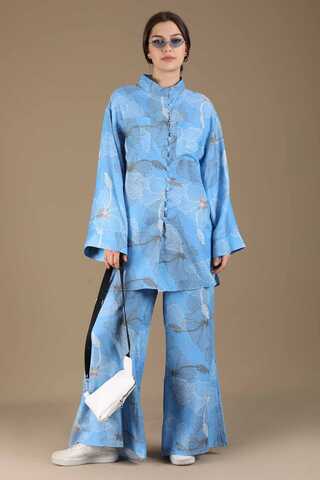 Exotic Patterned Suit Blue - 3