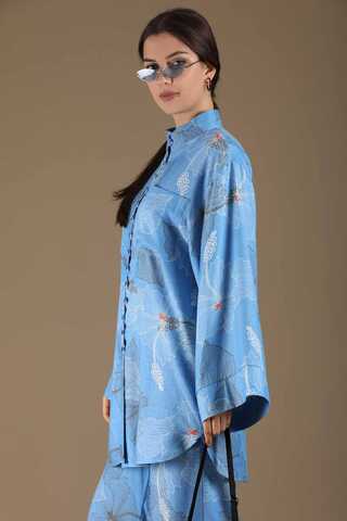 Exotic Patterned Suit Blue - 4