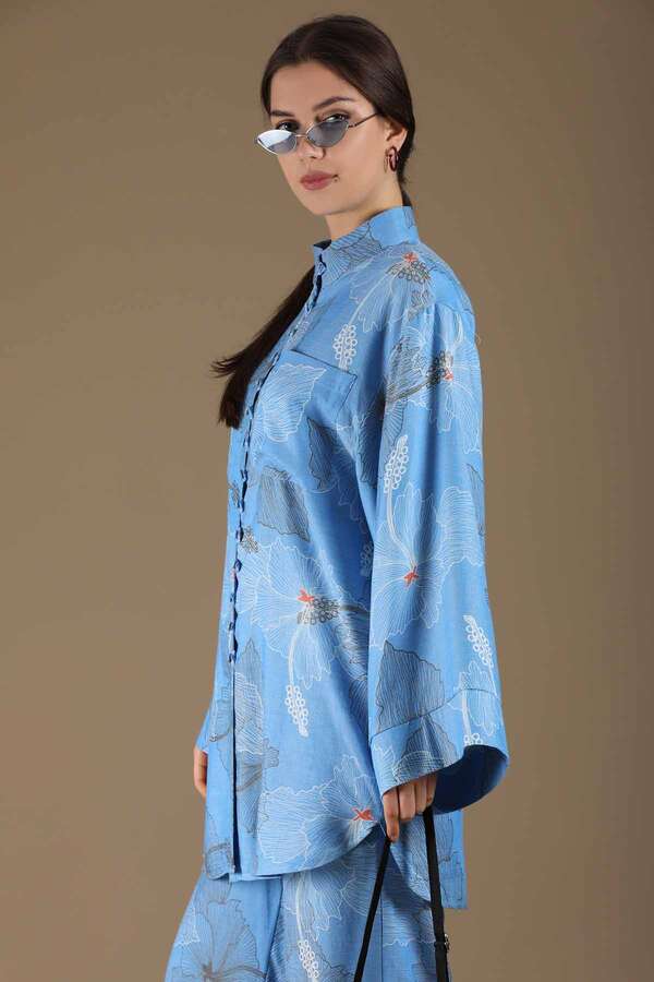 Exotic Patterned Suit Blue - 4