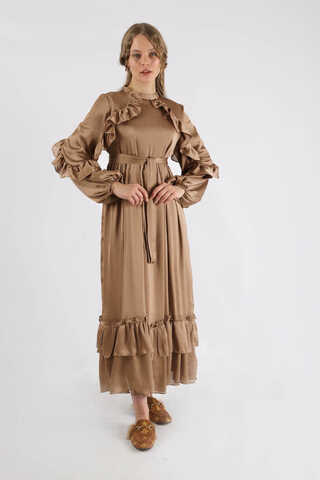 Faba Abiye Elbise Kahve - 1