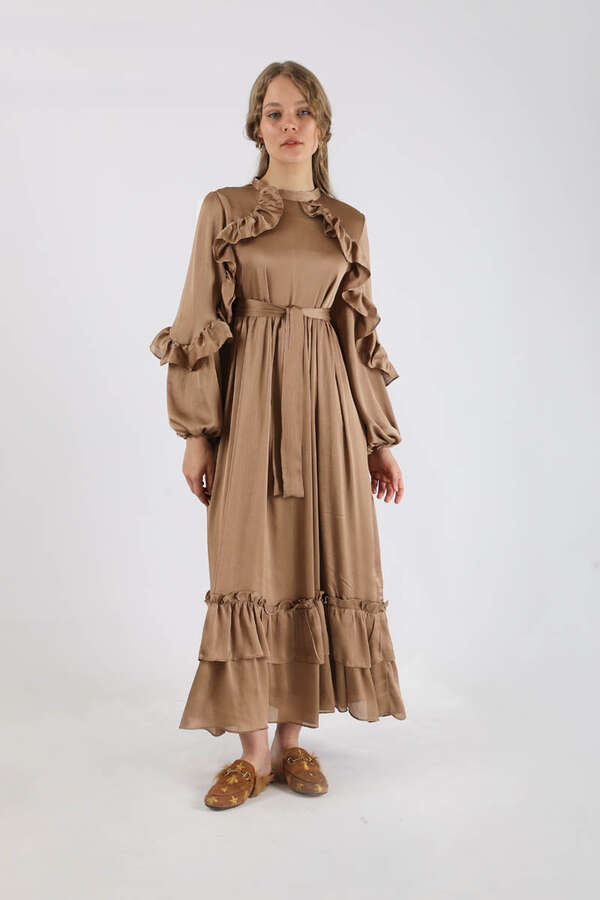 Faba Abiye Elbise Kahve - 3
