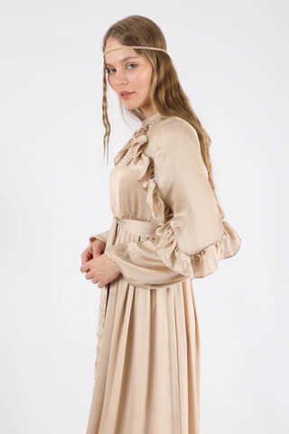 Faba Abiye Elbise Krem - 6