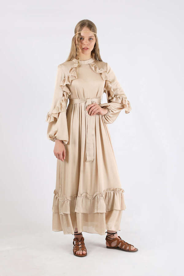 Faba Evening Dress Cream - 5