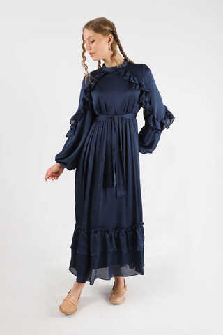 Faba Evening Dress Navy Blue - 1