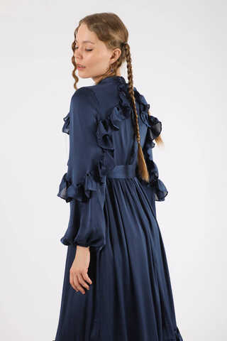 Faba Evening Dress Navy Blue - 2