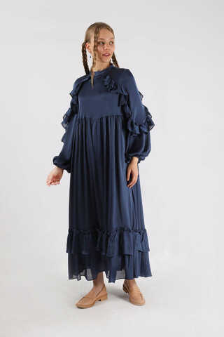 Faba Evening Dress Navy Blue - 3