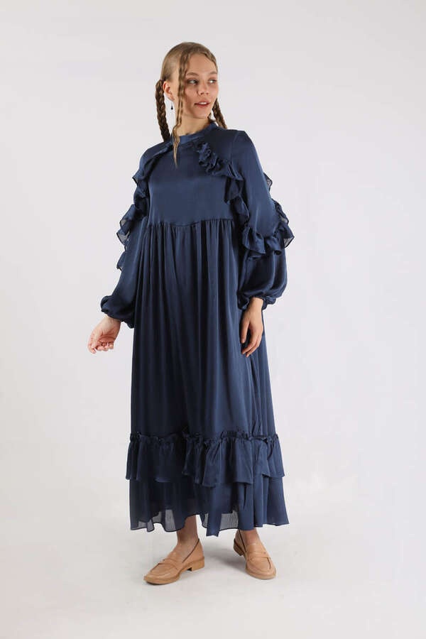 Faba Evening Dress Navy Blue - 3