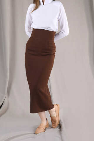 Femina Pencil Skirt Set Brown - 3