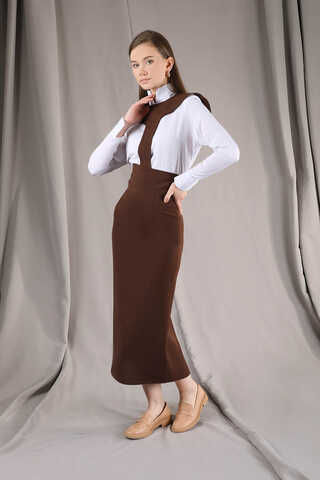 Femina Pencil Skirt Set Brown - 4