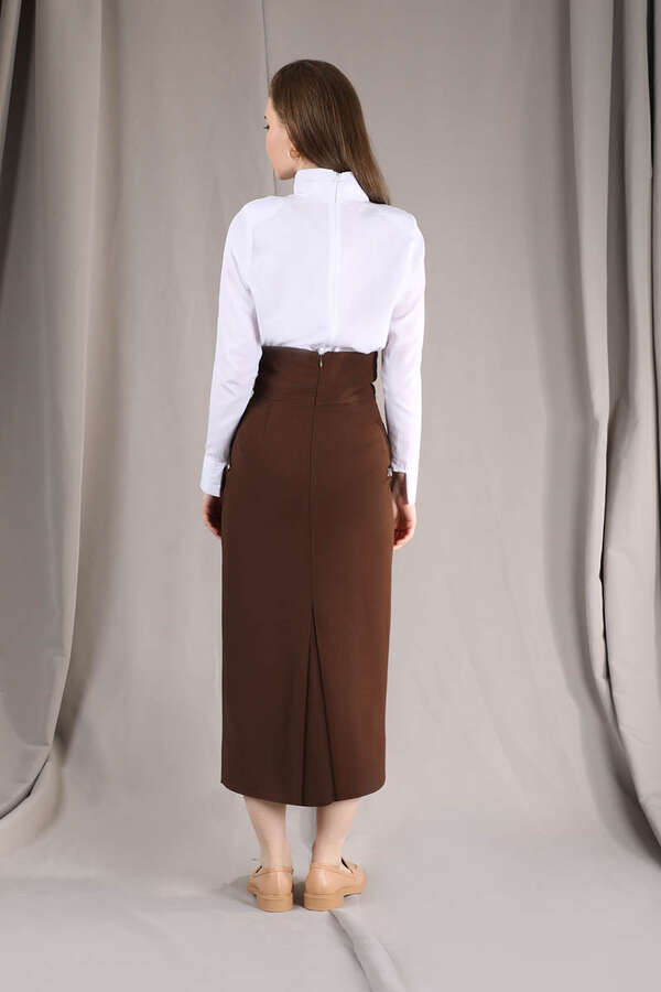 Femina Pencil Skirt Set Brown - 6
