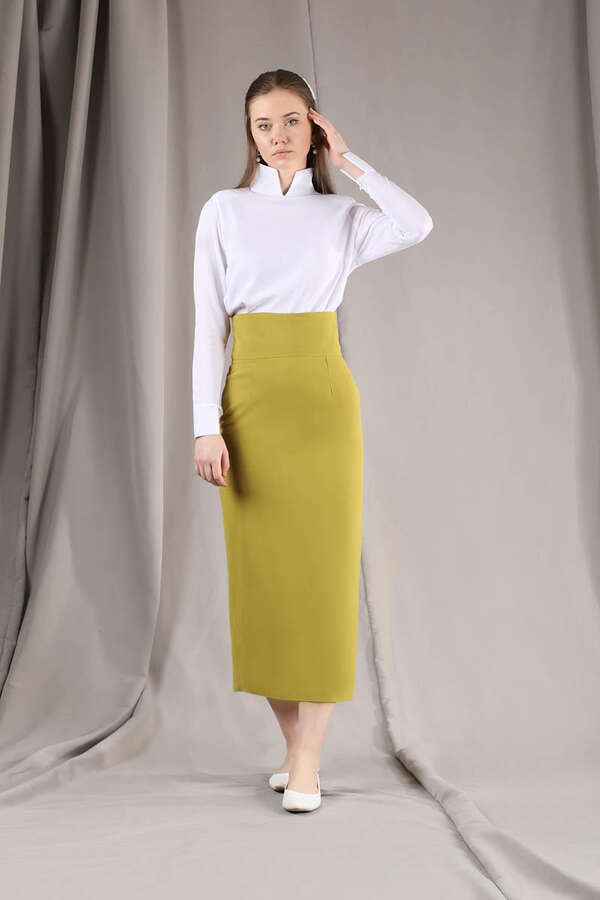 Femina Pencil Skirt Set Oil Green - 1