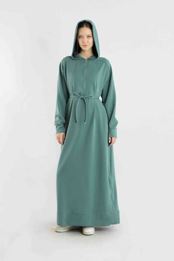Fermuar Detaylı Elbise Mint - 1