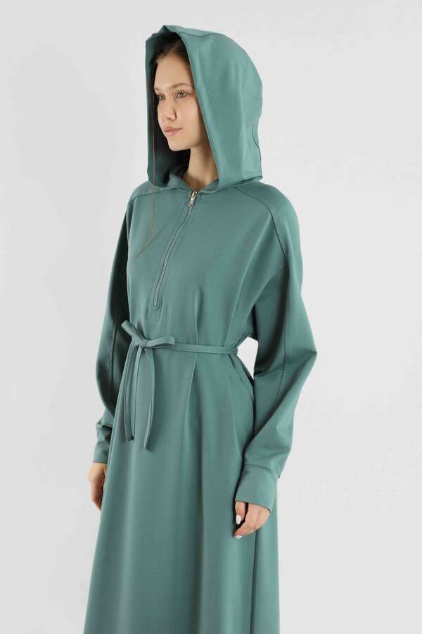 Fermuar Detaylı Elbise Mint - 2
