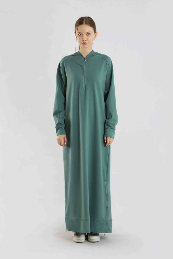 Fermuar Detaylı Elbise Mint - 3