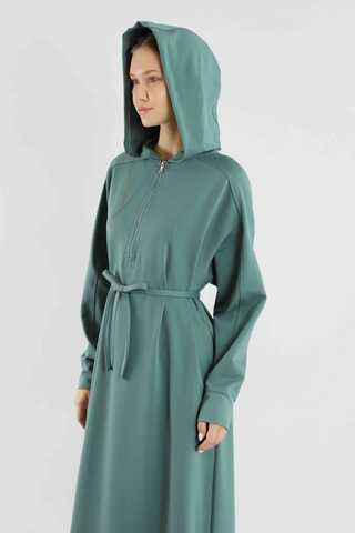 Fermuar Detaylı Elbise Mint - 2