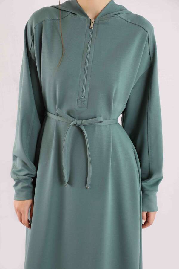 Fermuar Detaylı Elbise Mint - 4