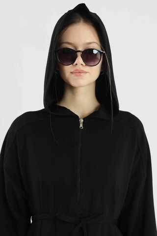 Fermuar Detaylı Elbise Siyah - 2