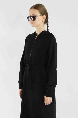 Fermuar Detaylı Elbise Siyah - 5