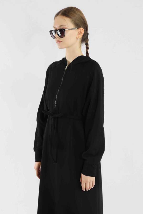 Fermuar Detaylı Elbise Siyah - 5