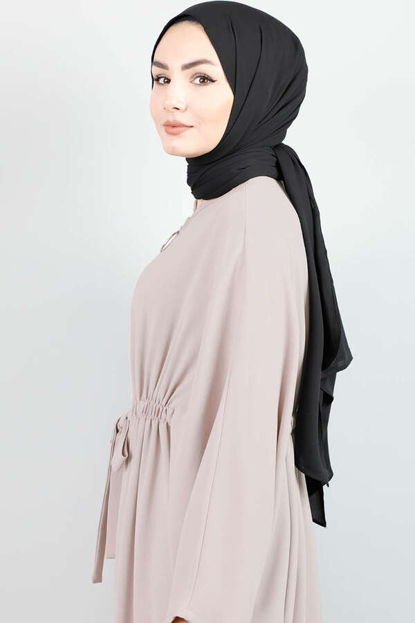 Fermuarlı Belden Kuşaklı Vizon Tunik - 3