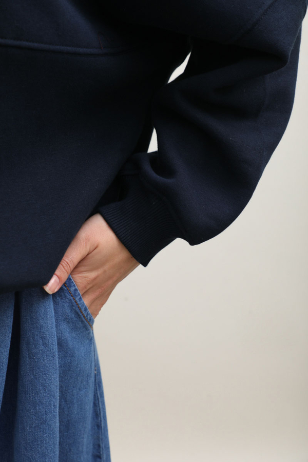 Fermuarlı Bomber Ceket Lacivert - 7