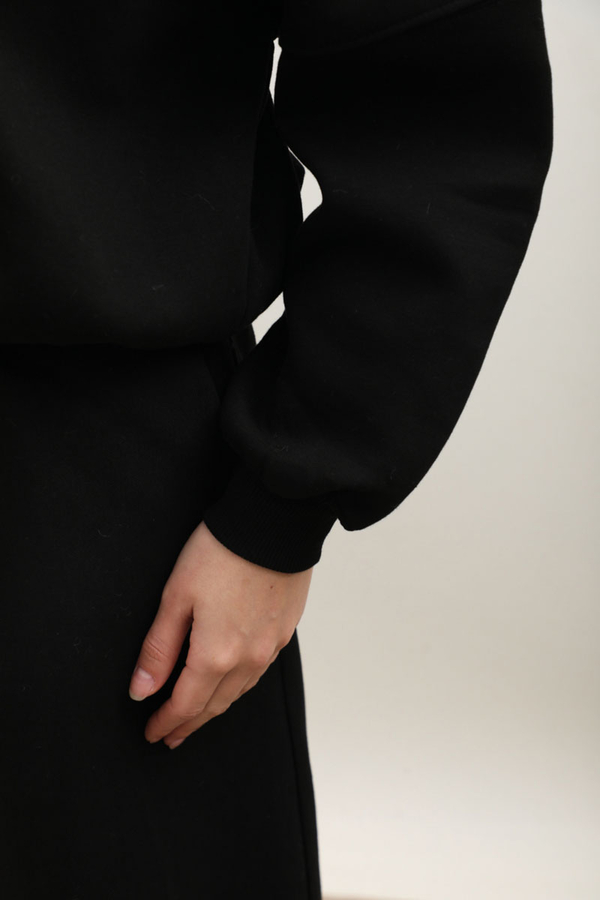 Fermuarlı Bomber Ceket Siyah - 5